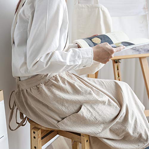 Women Girls Vintage Apron Gardening Works Cross Back Pinafore Dress