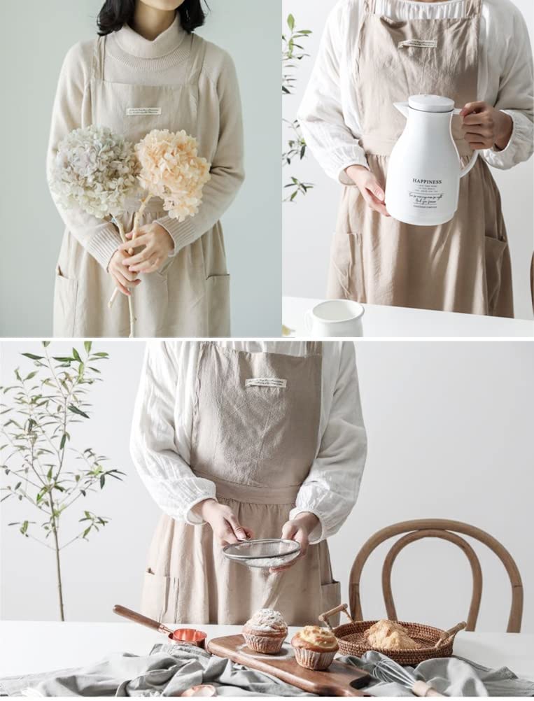 Women Girls Vintage Apron Gardening Works Cross Back Pinafore Dress