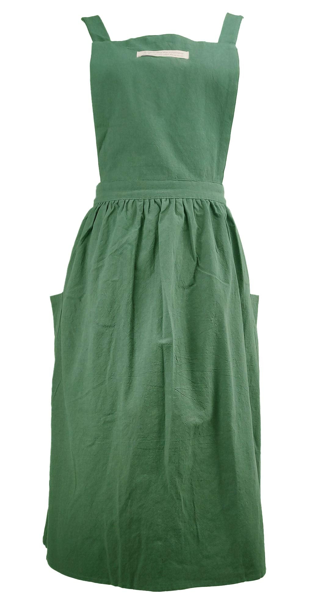 Women Girls Vintage Apron Gardening Works Cross Back Pinafore Dress