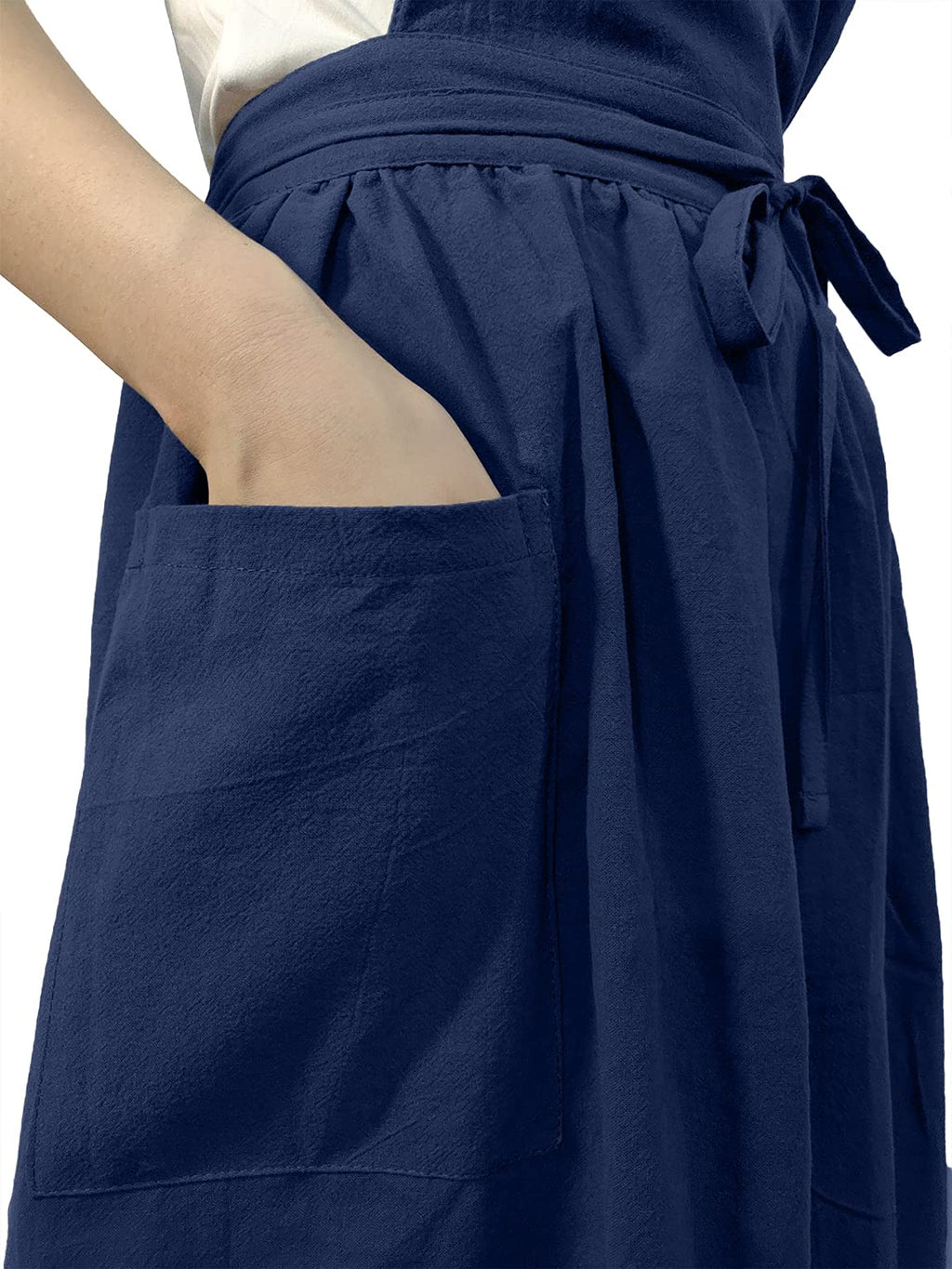 Women Girls Vintage Apron Gardening Works Cross Back Pinafore Dress