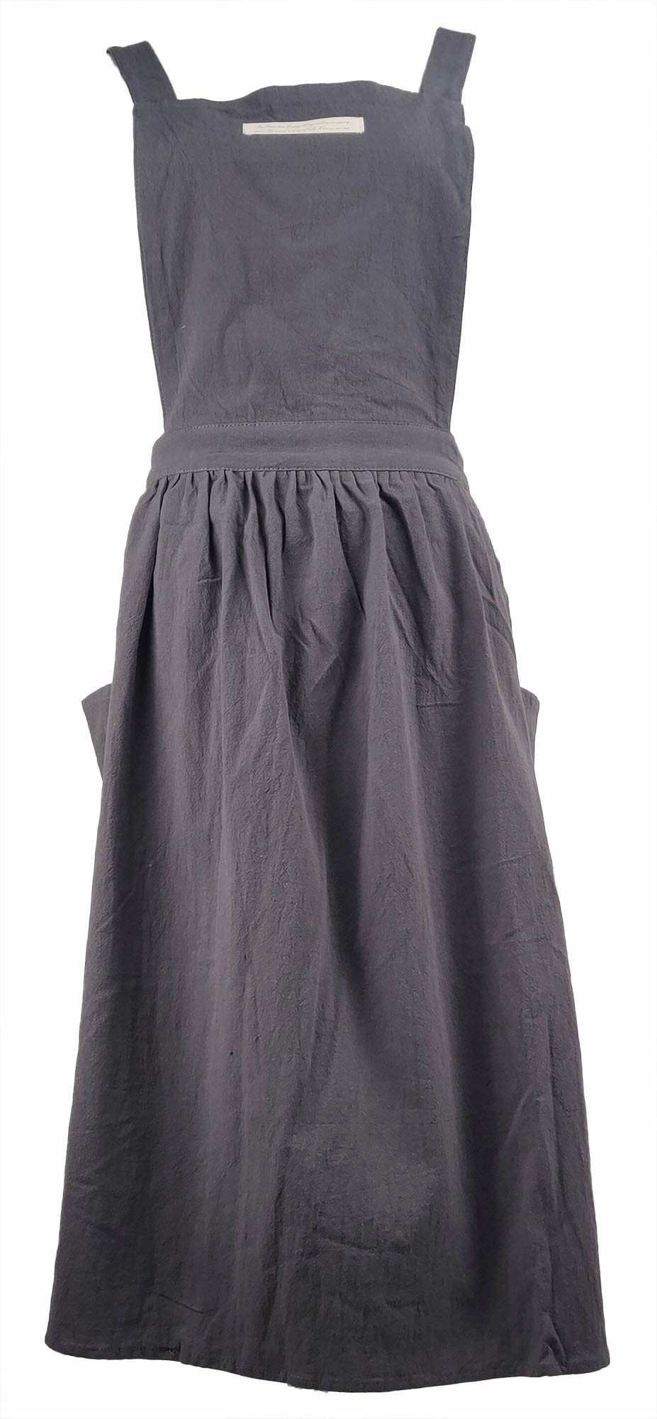 Women Girls Vintage Apron Gardening Works Cross Back Pinafore Dress